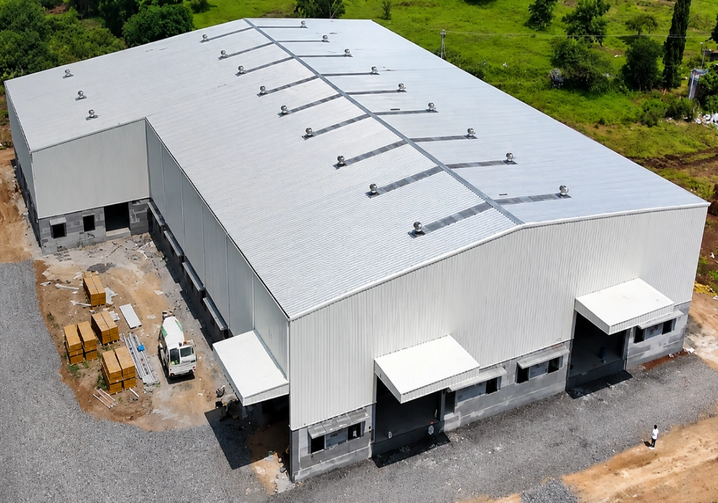 Completed PEB building erection project