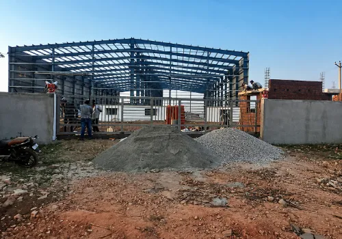 PEB warehouse construction at Kasna, Greater Noida