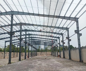 Construction progress of pre-engineered steel building manufacturing facility structure