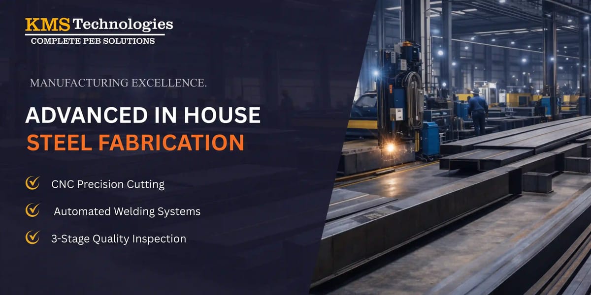 Advanced in-house steel fabrication by leading PEB company in India